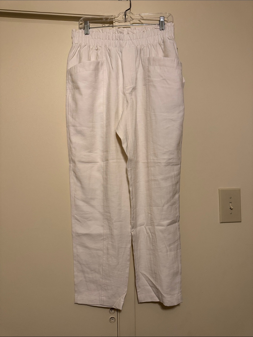 a new day White Wide-Leg Pants with Pull On Elastic Waist
